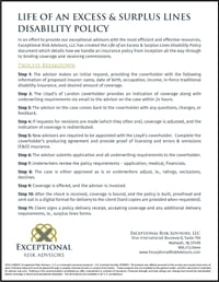 Life of an Excess & Surplus Lines Disability Policy-1